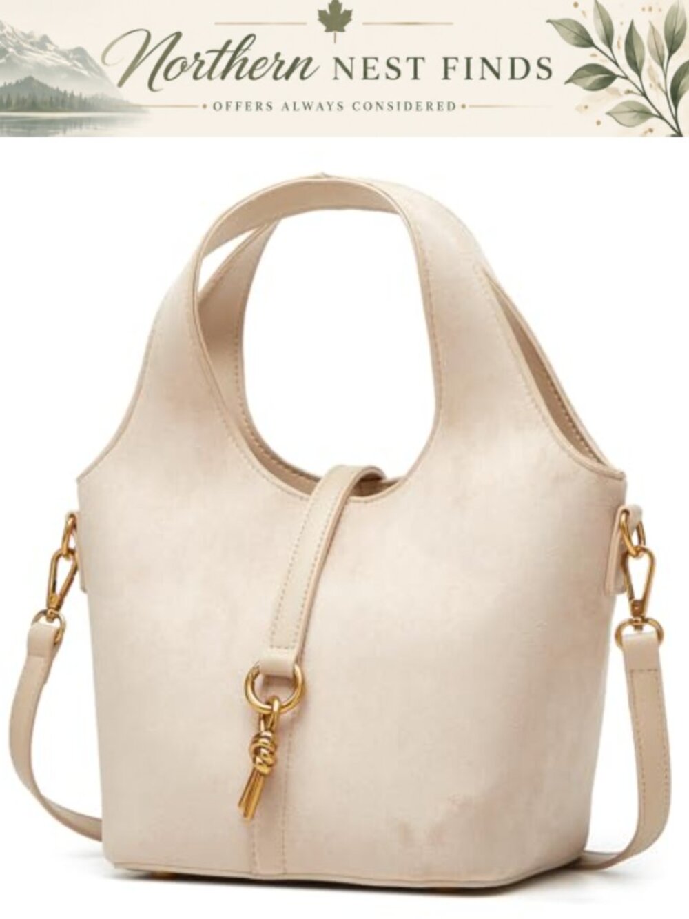 PU Leather Bucket Bag Hobo Shoulder Crossbody Vintage Tote Handbag Purse